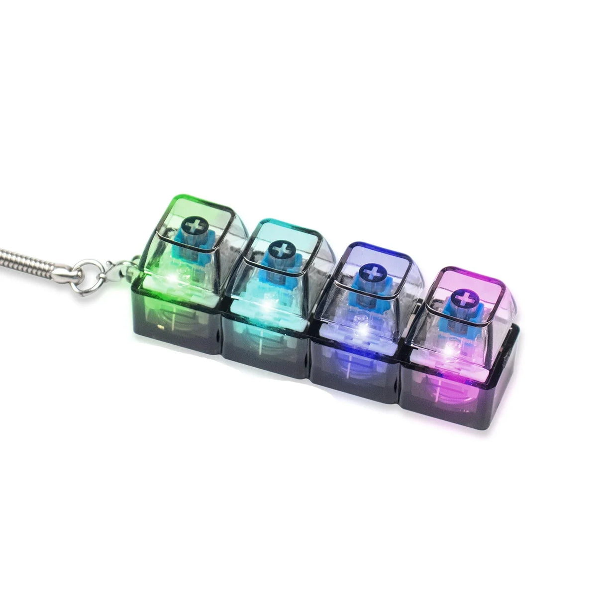 Mechanical LED Keyboard Fidget Keychain – Clickable Stress Relief Desk Toy