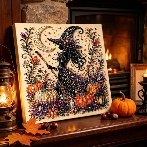 Halloween Ghost Pearl Art DIY Kit, Spooky Cute 3D Diamond-Painting Crafts for Adults, DIY Fall Home Decor Wall Art, Beginner DIY Seasonal Party Gift, Halloween Decor