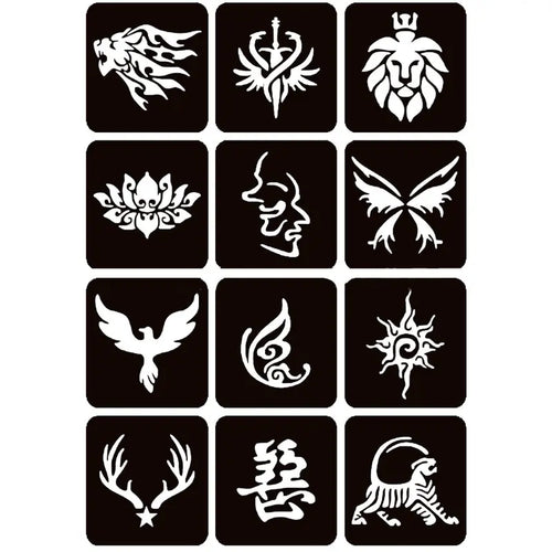 Professional Temporary Tattoo Kit: Henna Art Set with 5 Inks and 96 Cosmetic-Grade Stencils for DIY Projects, Ideal for Parties and Gifts for All Ages