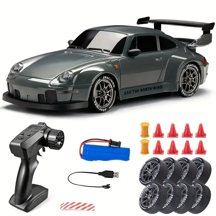 1:24 Scale Racing Drift RC Car - Fast Electric Remote Control Off-Road Vehicle with Drift Look, Batteries Included, Miniature Toy Gift for Kids+Adults