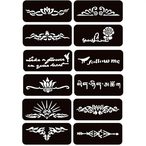 Professional Temporary Tattoo Kit: Henna Art Set with 5 Inks and 96 Cosmetic-Grade Stencils for DIY Projects, Ideal for Parties and Gifts for All Ages