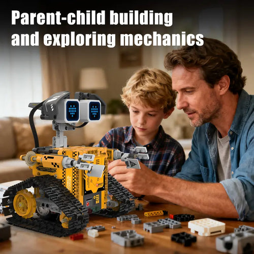 5-In-1 Programmable Interactive Robot Model Building Kit, Kids Science STEM Electronic Build Set with 373 Parts, 5 Models, APP Control, Digital Display, Coding Functions, Creative Building Block Sets for Kids Gifts